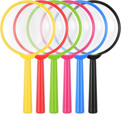 Kleurige Plastic Vergrootglazen voor Kinderen - 6 Stuks van 12.7 cm voor Onderwijs, Natuuronderzoek en Lezen