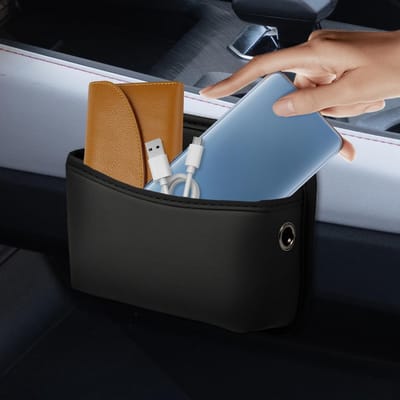 Auto-accessoires voor een opgeruimde auto, PU-lederen autostoelorganizer, universele opbergoplossing voor onderweg