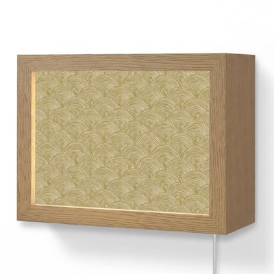 Wandlamp 20x15 cm - Oplaadbaar - Waaier - Geometrisch - Groen - Wandlampen binnen woonkamer - Slaapkamer lamp met kabel - Decoratieve nachtlamp - Vloerlamp snoer