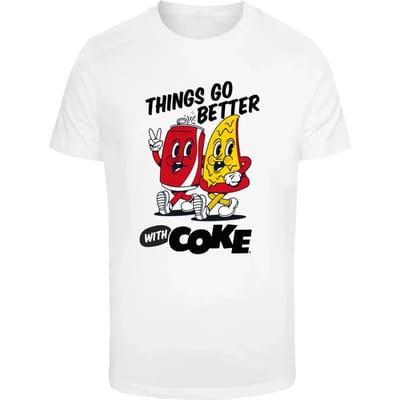 Merchcode - Things Go Better with Coke Heren Tshirt - S - Wit