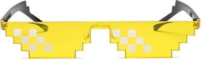 Bit pixel, thug life bril, met 6 pixels Goudgeel