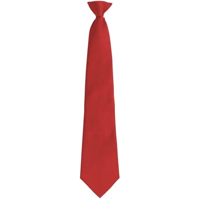Premier Unisex volwassen kleuren modieuze effen Clip-On stropdas (Rood)