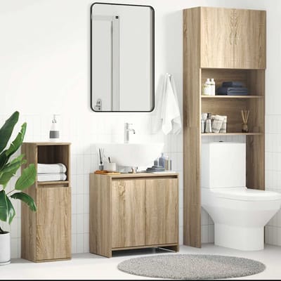 vidaXL - Badkamerkast - 60x33x60 - cm - bewerkt - hout - sonoma - eikenkleurig