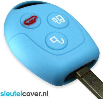 Autosleutel Hoesje geschikt voor Ford - SleutelCover - Silicone Autosleutel Cover - Sleutelhoesje Lichtblauw