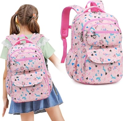 MKSS® Boekentas Meisjes Lagere School - Schooltas Eersteleerjaar Groot - Roze - Voor jouw Prinsesje