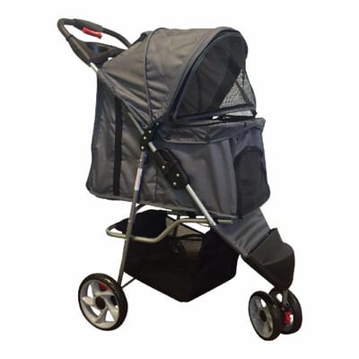TOPMAST HONDENBUGGY MODERN ANTRACIET GRIJS + 3 WIELEN