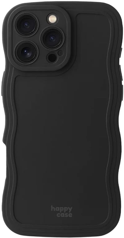 HappyCase Wavy | Hoesje Geschikt voor Apple iPhone 16 Pro Max | TPU Back Cover | Zwart