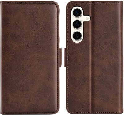 MobyDefend Hoesje - Geschikt voor Samsung Galaxy S24 Plus (S24+) - Luxe Wallet Book Case (Sluiting Zijkant) - Bruin