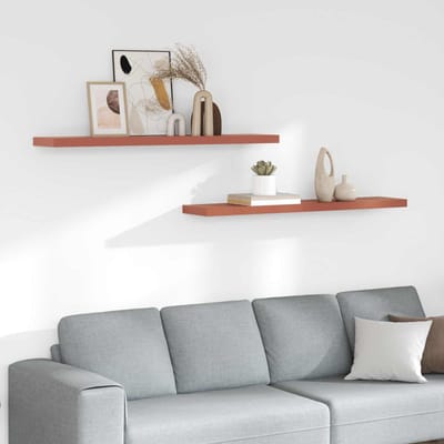 vidaXL - Wandplank - 2 - st - Rood - 120 - x - 23,5 - x - 3,8 - cm - Bewerkt - hout