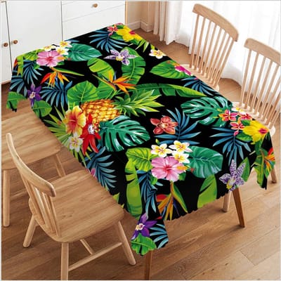 Zomer Palmbladeren Bloemen Rechthoekig Waterdicht Tafelkleed Feestdecoratie Herbruikbaar Keuken Eettafelkleed Camping Patio Decor 100x160cm