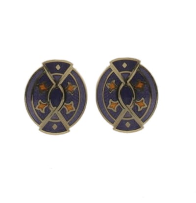 Behave - Oorknopjes dames - paars en bruin - 3 cm