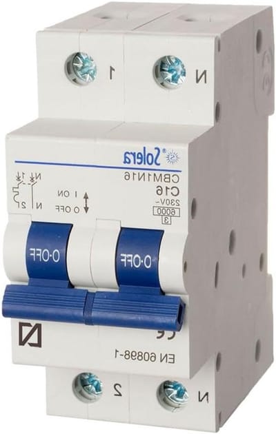 Magnetische thermozool - Motorbeveiliging - Stroombeveiliging - 1-polig + neutraal - 25 A - Zwart