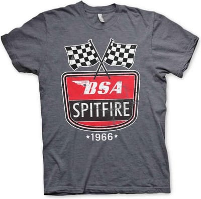 BSA Heren Tshirt -S- Spitfire 1966 Grijs