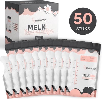 Mammie Moedermelk Bewaarzakjes - 50 Stuks 300ML - met Schenktuit - Extra Groot - BPA vrij - Borstvoeding Bewaarzakje