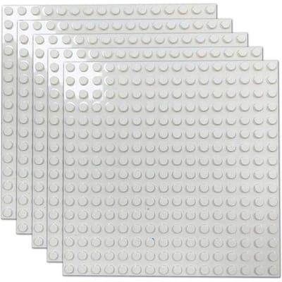 5 stuks 16x16 ( 5 inch x 5 inch / ca.. 12,7 cm x 12,7 cm ) Bouwplaat Basisplaten Passend Inclusief grote merk speelgoedblokken 16x16 gray