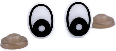 2 paar (4stuks) cartoon ogen voor poppen en knuffels - veiligheidsogen plastic - ovaal - ovalen veiligheidsoogjes onder - oogjes diy met veiligheidssluiting - 11x15mm