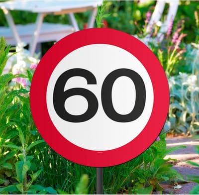 Folat Tuinbord 60 jaar - themafeest - versiering - tuinbord - stopbord - feestartikelen - verjaardag