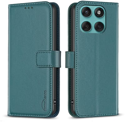 BINFEN Hoesje - Geschikt voor Motorola Edge 60 / Edge 60 Fusion Hoesje - BINFEN Color Book Case - Groen
