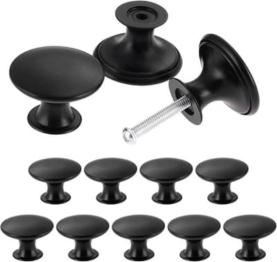 24st vintage lade knoppen, antieke keuken kast handgrepen, 30mm ronde meubels deurknoppen in zwart