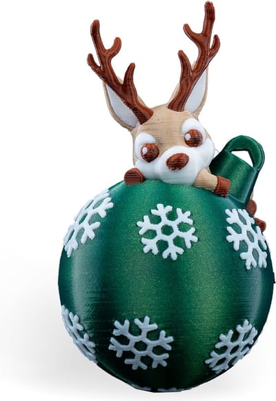 Liggend rendier kerstbal kerst ornament