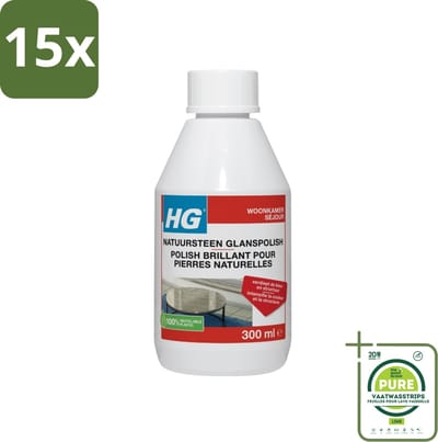 15 x HG Natuursteen Glans Polish 300 ml - Grootverpakking - Natuursteen Glans - Natuursteen Polijsten - Marmer Onderhoud - Travertin Glans - Hardsteen Polijseermiddel