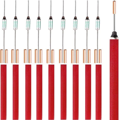 10 stuks 15A 250V metalen thermofuse, thermofuse 133°C met GT-1 krimpconnector en siliconenvezeloptische slang voor huishoudelijke apparaten en elektrische beveiliging