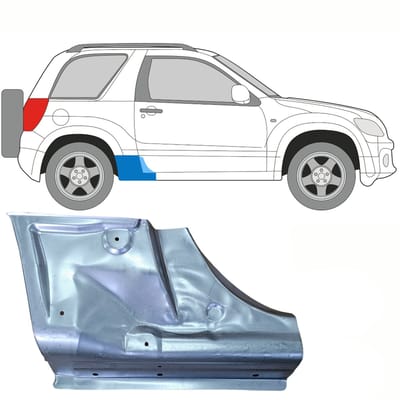 Reparatiepaneel uiteinde dorpel voor Suzuki Grand Vitara 2005-2014 / Rechts