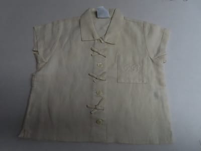 Petit Bateau - Blouse - - Meisje - ecru - Effen - Strikjes - 2 jaar 86