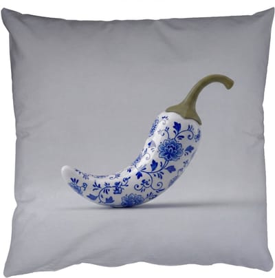 Sierkussens - Kussentjes Woonkamer - 50x50 cm - Chilipeper - Keramiek - Blauw