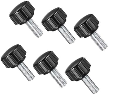 Dailygoods- Klemknoppen Gekarteld - Duimschroef M5 x 15mm - 6 Stuks - Draaibankaccessoires - Bakeliet/Koolstofstaal - Slijtvast/Corrosiebestendig - Handknop