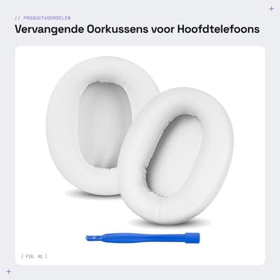 Dailygoods - Vervangende Oorkussens voor Hoofdtelefoons in Wit