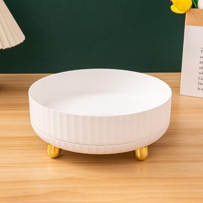 360° Draaibare Ronde Opberglade Make-up Parfum Cosmetica Opberg Display Box Nieuw 24*10cm wit