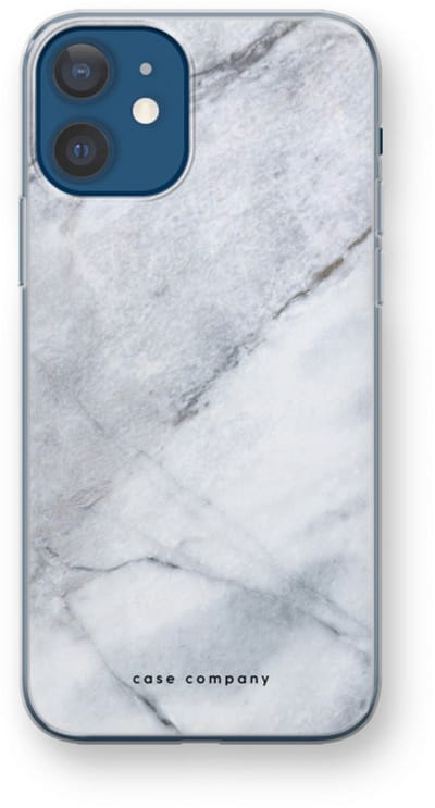Case Company® - Hoesje geschikt voor iPhone 12 mini hoesje - Witte marmer - Soft Cover Telefoonhoesje - Bescherming aan alle Kanten en Schermrand