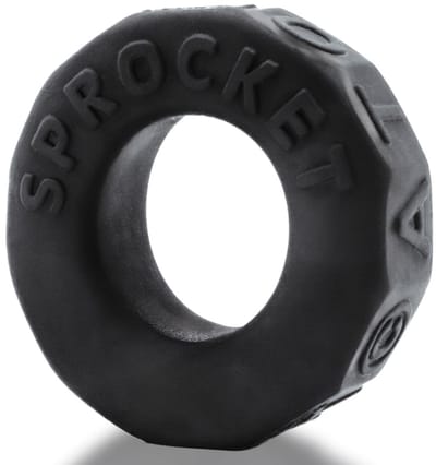 Oxballs - Sprocket Cockring - Night Edition - Siliconen/TPR - Zwart