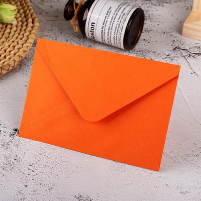 Verpakking van 50 mini-enveloppen van kraftpapier – klein formaat 16x11 cm, perfect voor visitekaartjes, cadeaus, zaadpakketjes, sieraden en kleine aandenkens, Oranjerood