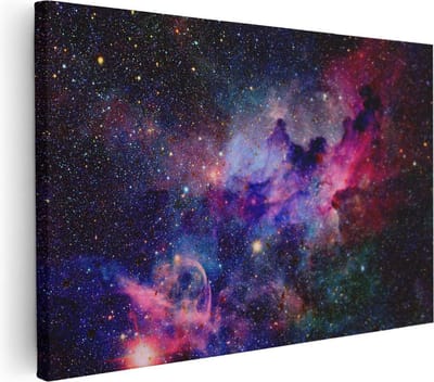 Artaza Canvas Schilderij Universum - 30x20 cm - Klein - Wanddecoratie Sterren - Muurdecoratie Ruimte - Kamer Accessoires Woonkamer