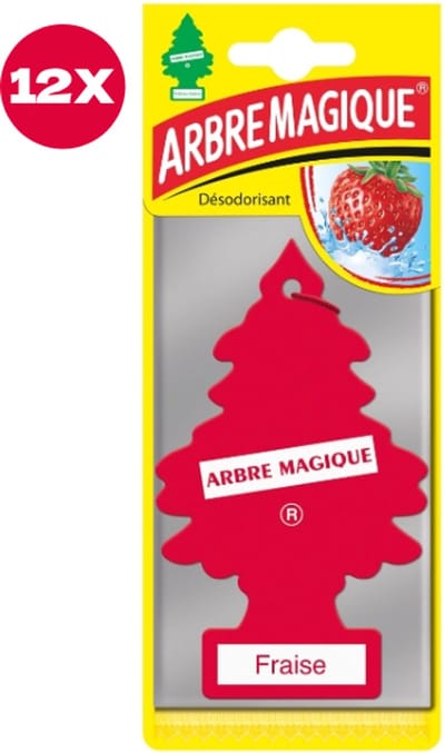 12 stuks Fraise Aardbei Arbre Magique Geurboom Luchtverfrisser voor in de auto – Car Parfum – Geurboompje – Geurbooster – Wonderboom – Geurverfrisser – Nieuwe Auto – Autogeur – Autoparfum – Geurblad - Zomer Fris