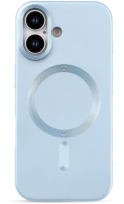 Casemania Hoesje Geschikt voor Apple iPhone 17 - Licht Blauw - Matte Siliconen Back Cover - Geschikt voor MagSafe