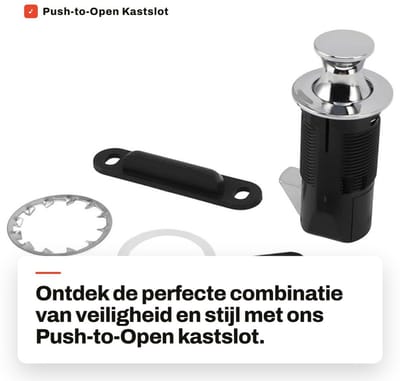 Dailygoods- Kastslot Push-to-Open - Ronde Duwgrendel - Zinklegering/ABS - Veilig voor Kinderen - Eenvoudige Installatie - Duurzaam Ontwerp - Vergrendeling