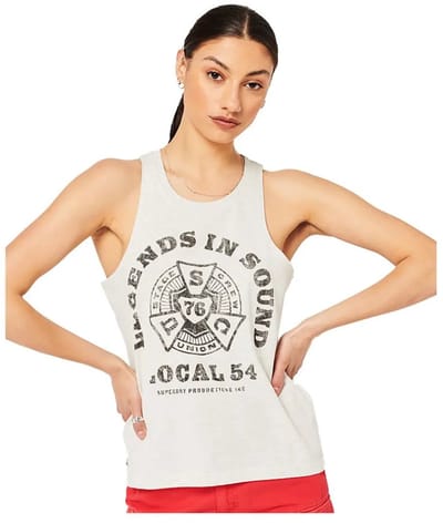 Superdry Vintage Merch Store Mouwloos T-shirt Wit L Vrouw