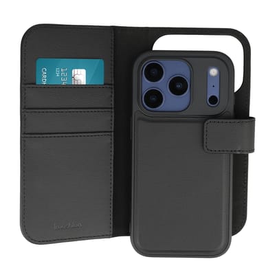 imoshion Hoesje - Geschikt voor Apple iPhone 17 Pro - Uitneembare 2-in-1 Luxe Bookcase - Zwart