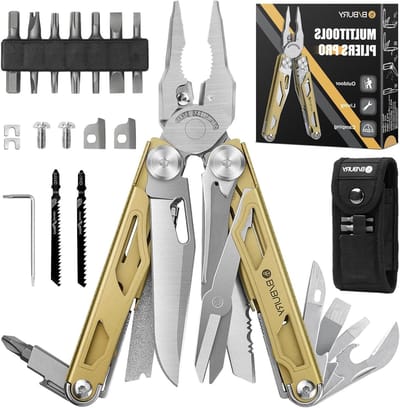 Multi-purpose RVS Tang - Vouwbaar met Verbeterde Scharen, 2 Verwisselbare Zagen en Schroevendraaier Set - Perfecte Cadeau-ideeën voor Mannen en Verjaardagen