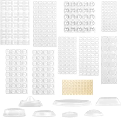 Famanu – rubberen buffers - 389 stuks transparante beschermbuffers in 9 maten en stijlen - deurbuffers - elastische buffers - zelfklevende pads - stopbuffers - meubelbumpers voor deuren - kasten - laden