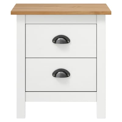 vidaXL - Nachtkastjes - 2 - st - Hill - 46x35x49,5 - cm - grenenhout - wit
