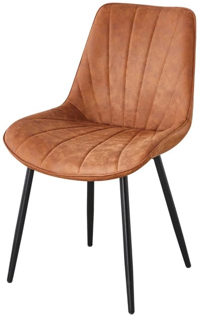 SET DEAL 4 STUKS: Eetkamerstoel cognac microvezel Tessa eetstoel zetel