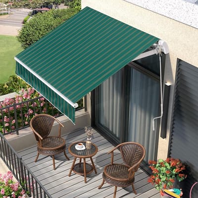 Uittrekbare Luifel - Zonnescherm Hoes - Terras Beschermen - Waterbestendig Polyester - 235 x 66 ft - Donkergroen