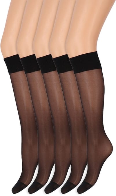 Drukvrije pantykousen | Lycra | 20 Denier | Merk: Marianne | Maat: One Size | Kleur: Zwart | 5 Paar