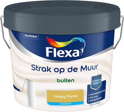Flexa - Strak Op De Muur Buiten Zijdemat - Happy Flame - Mengverf - 2,5 L
