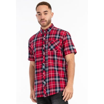 Lonsdale London Shirt met korte mouwen - Brixworth - S tot XXL - voor Mannen - rood-navy