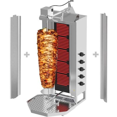 GGM Gastro Elektro Gyros-/ Dönergrill - 5 Brenner - max. 80 kg - inkl. 2 Flügeltüren